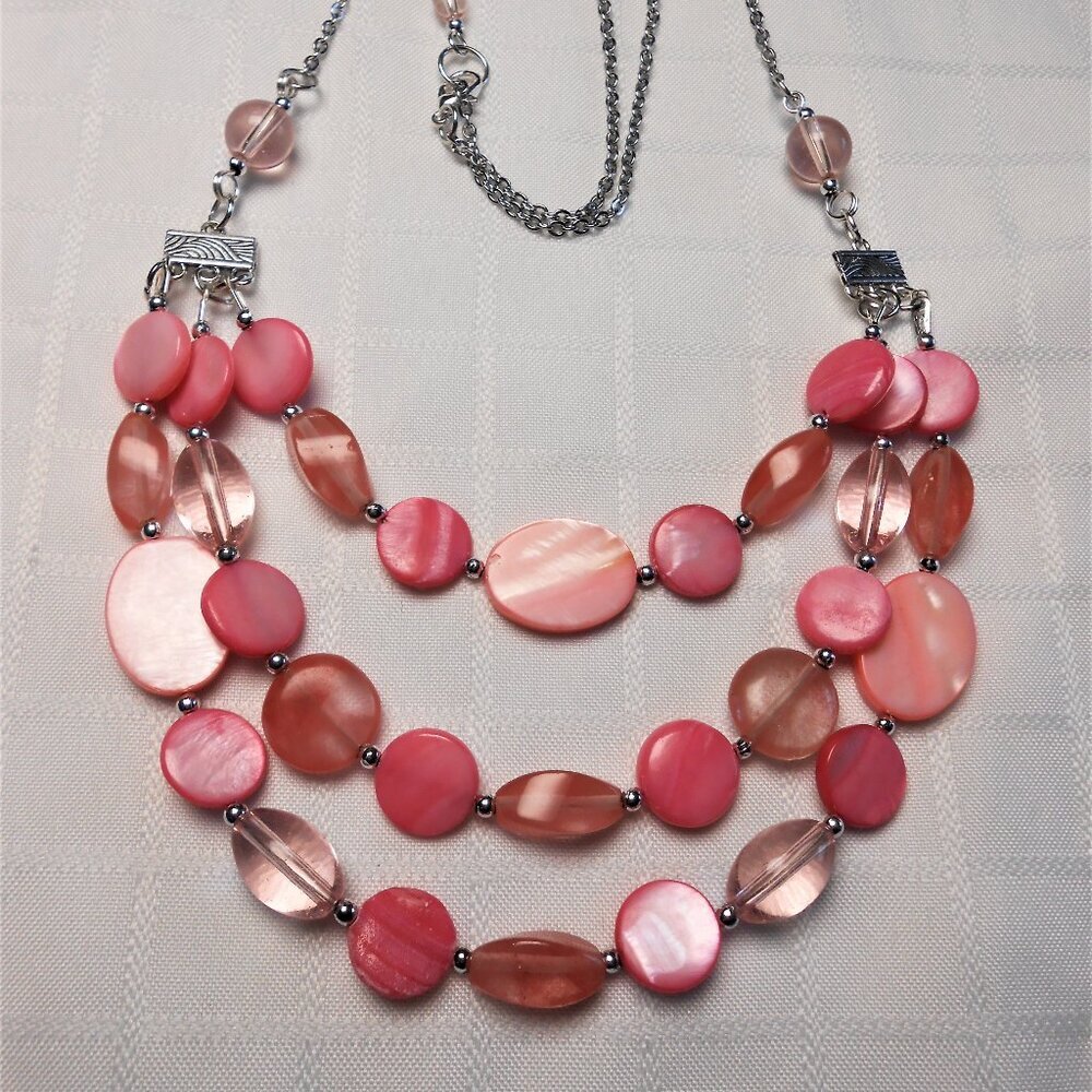 No740 Handmade necklace, bracelet and earrings with polished stones
